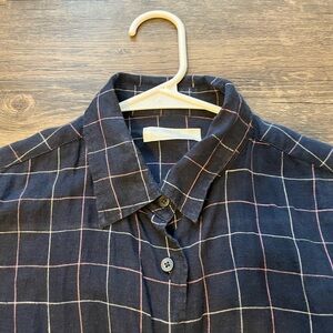 Uniqlo Dark Plaid Button Down Shirt